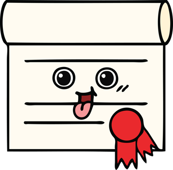 cute cartoon of a certificate png