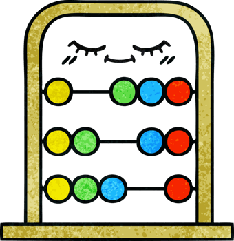 retro grunge texture cartoon of a abacus png