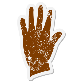open hand grunge sticker png