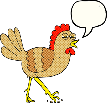 hand drawn comic book speech bubble cartoon chicken png