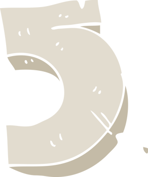 flat color illustration of stone number five png