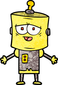 cartoon robot drawing png