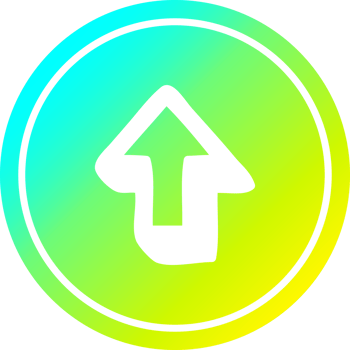 direction arrow circular icon with cool gradient finish png