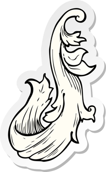 sticker of a traditional hand drawn floral swirl png
