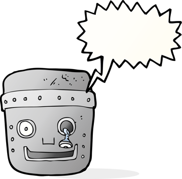 cartoon robot head with speech bubble png