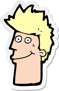 sticker of a cartoon happy man png