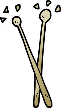 cartoon doodle drum sticks png