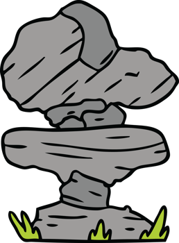 hand drawn cartoon doodle of grey stone boulder png
