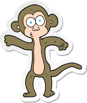 sticker of a cartoon monkey png