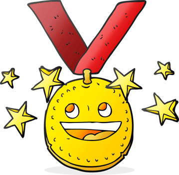 hand drawn cartoon happy sports medal png