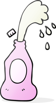 hand drawn cartoon squirting lotion bottle png