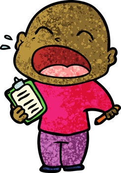 cartoon shouting bald man png