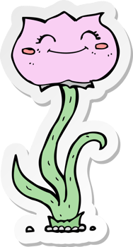sticker of a cartoon flower png