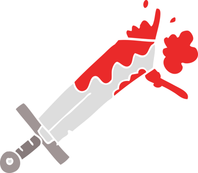 bloody flat color style cartoon sword png