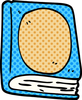 cartoon doodle reading book png