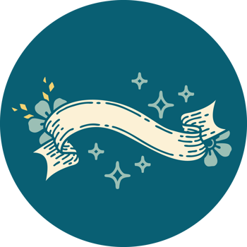 tattoo style icon with banner of a stars png