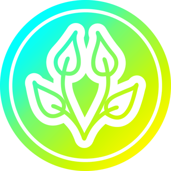 natural leaf circular icon with cool gradient finish png