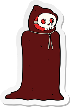 sticker of a cartoon spooky halloween costume png