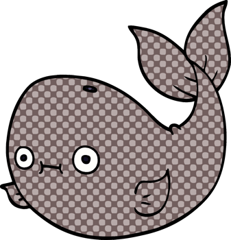 cartoon doodle whale png