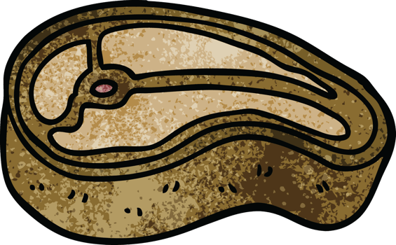 cartoon doodle well cooked meat png