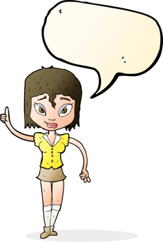 cartoon woman making point with speech bubble png
