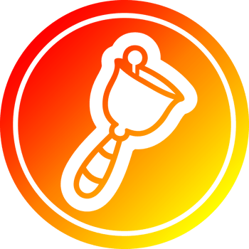 hand bell circular icon with warm gradient finish png