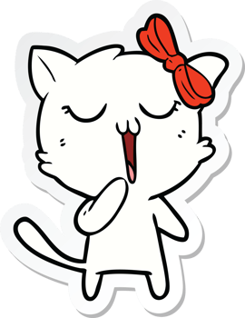 sticker of a cartoon cat png