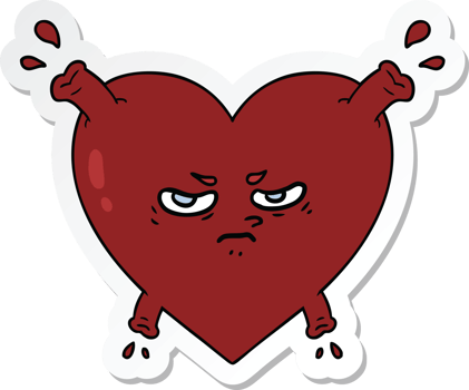 sticker of a cartoon heart png