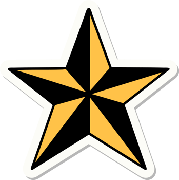 sticker of tattoo in traditional style of a star png