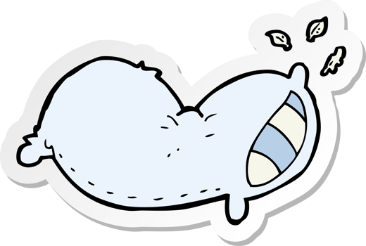 sticker of a cartoon pillow png