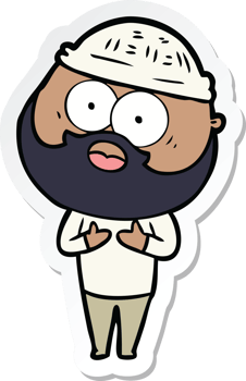 sticker of a cartoon bearded man png