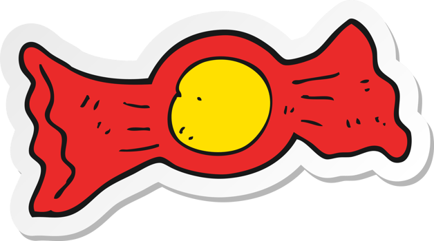 sticker of a cartoon candy png