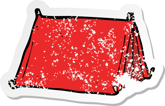retro distressed sticker of a cartoon traditional tent png