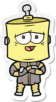 sticker of a cartoon robot png
