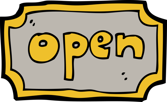 cartoon open sign png