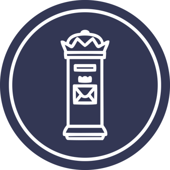 British postbox circular icon symbol png