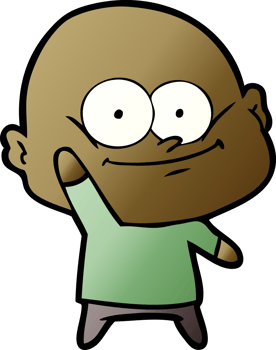 cartoon bald man staring png