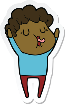 sticker of a cartoon man singing png