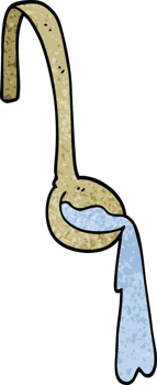 cartoon doodle ladle of food png