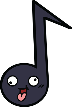 cute cartoon of a musical note png