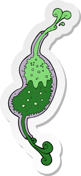 sticker of a cartoon bubbling stomach png
