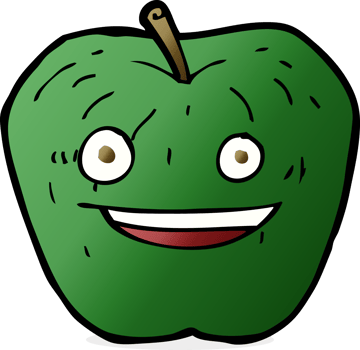 cartoon apple drawing png