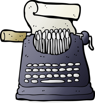 cartoon typewriter drawing png