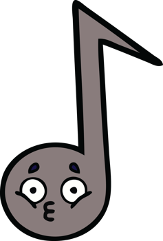 cute cartoon of a musical note png