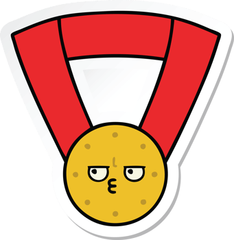 sticker of a cute cartoon gold medal png