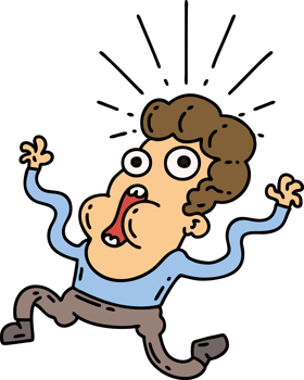 illustration of a traditional tattoo style frightened man png