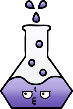 gradient shaded cartoon of a science beaker png
