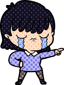 cartoon woman crying png