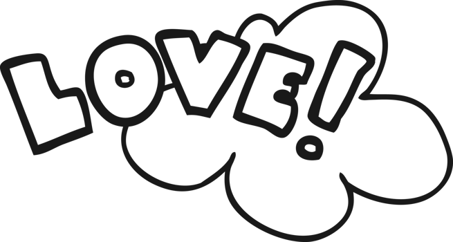 cartoon word love png