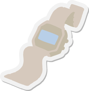 old digital watch sticker png